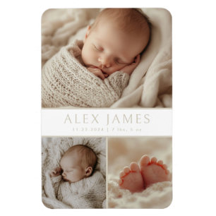 Magnet Flexible Collage photo bébé nouveau beige neutre moderne