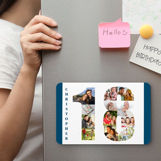 Magnet Flexible Collage photo dans le numéro 18 - 18e anniversaire (Créateur téléchargé)