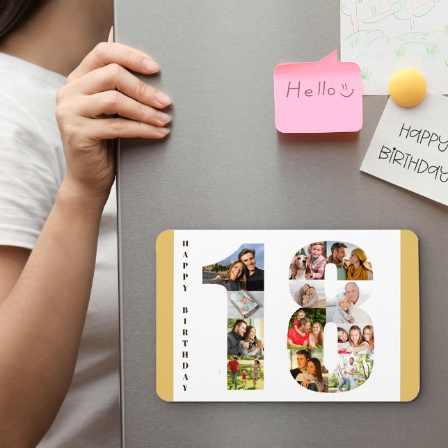 Magnet Flexible Collage photo dans le numéro 18 Joyeux 18e anniver (Créateur téléchargé)