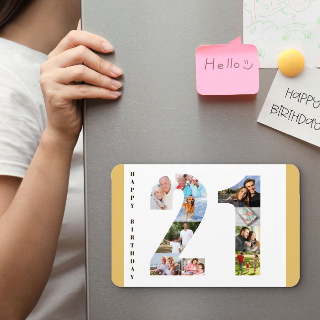 Magnet Flexible Collage photo dans le numéro 21 Joyeux 21e anniver (Créateur téléchargé)
