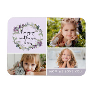 Magnet Flexible Collage photo de la Fête des mères florales