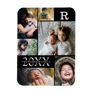 Magnet Flexible Collage photo familial moderne de 6 photos en bloc