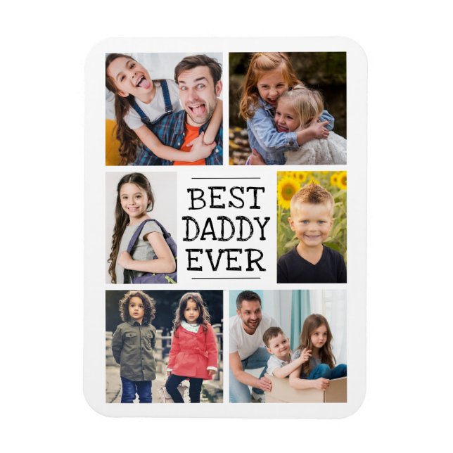 Magnet Flexible Collage photo moderne | Meilleur papa (Vertical)