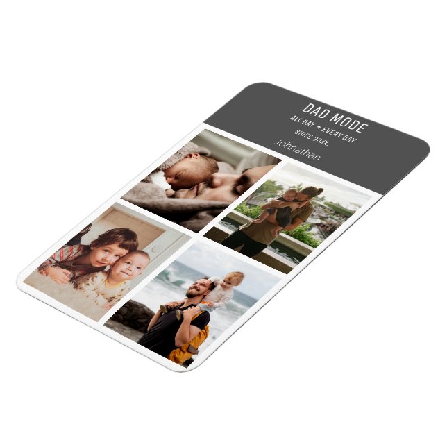 Magnet Flexible Collage photo moderne mode papa personnalisé (Côté Gauche)