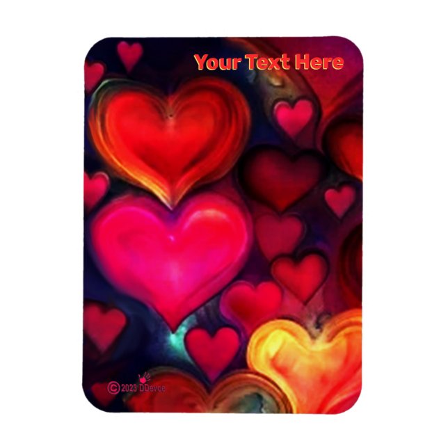 Magnet Flexible Colorful Multi Hearts Valentine (Vertical)