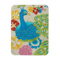 Colorful Peacock et Fleurs