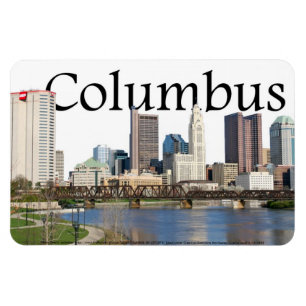 Magnet Flexible Columbus Ohio skyline avec Columbus dans le ciel