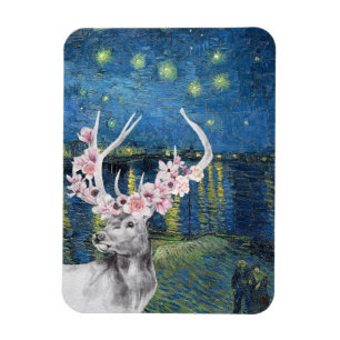 Magnet Flexible Compilation de Van Gogh Starry Night et Flower Sta