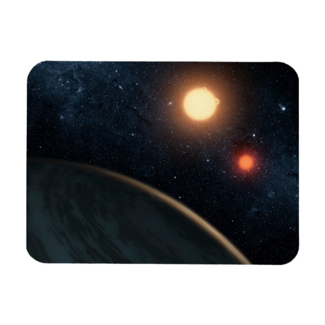 Magnet Flexible Concept de l'artiste illustrant Kepler-16b. (Horizontal)