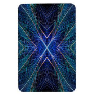 Magnet Flexible Conception de plume fractale bleue