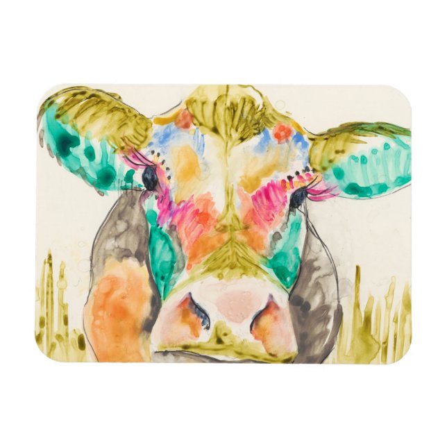 Magnet Flexible Conception de vache colorée (Horizontal)