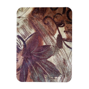 Magnet Flexible Conception florale marron abstraite 1