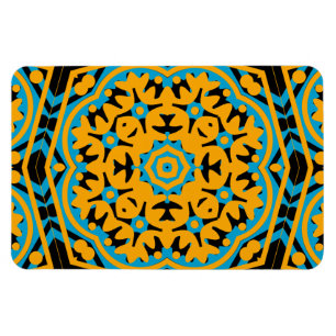Magnet Flexible Conception Kaléidoscope, Bleu Clair, Or, Noir