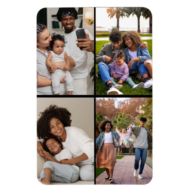 Magnet Flexible Concevez votre propre collection de 4 photos (Vertical)