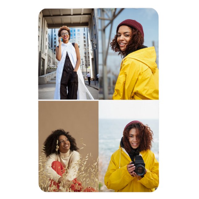 Magnet Flexible Concevez votre propre collection de 4 photos (Vertical)