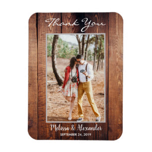 Magnet Flexible Concevez votre propre Mariage de Merci photo rusti