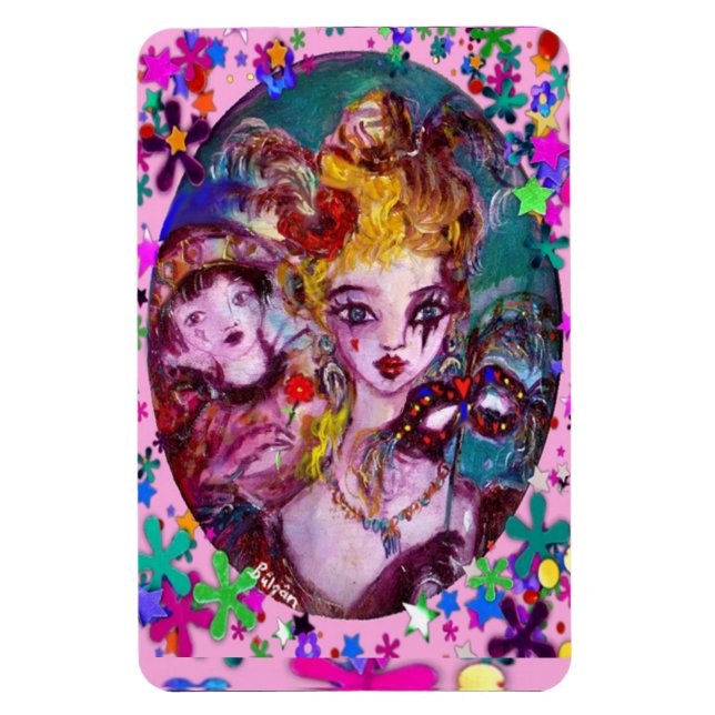 MAGNET FLEXIBLE CONFETTI DE MASQUÉRADE VÉNITIENNE DE VALENTINE (Vertical)