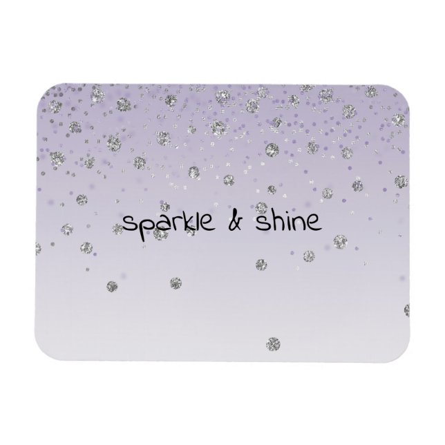 Magnet Flexible Confetti en argent violet Ombre (Horizontal)