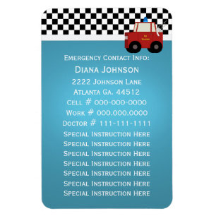 Magnet Flexible Contact d'urgence du camion-feu