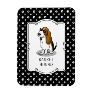 Magnet Flexible Cool Basset Hound chien et lunettes de soleil (tri