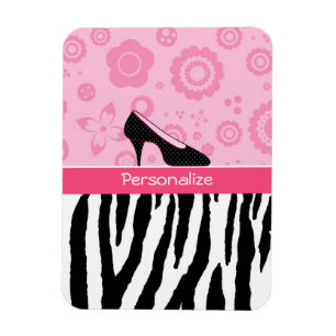 Magnet Flexible Copie à la mode de zèbre de chaussures roses
