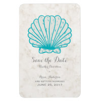 Coquillage rustique Turquoise Enregistrer la date