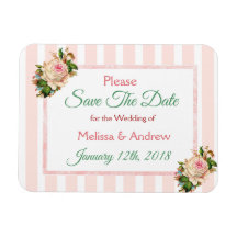 Coral Floral Enregistrer la date Mariage aimant