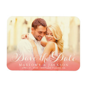 Magnet Flexible Coral Script photo superposition mariage Enregistr