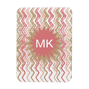 Magnet Flexible Coral Spice Scribble ZigZag Chevron Motif
