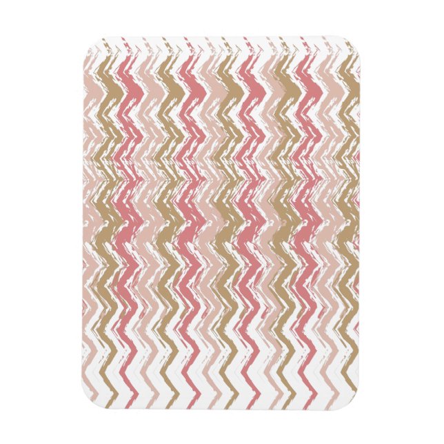 Magnet Flexible Coral Spice Scribble ZigZag Chevron Motif (Vertical)