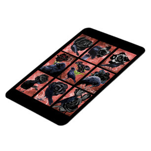 Magnet Flexible Corbeaux et corbeaux noirs collage d'art gothique