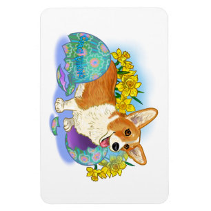 Magnet Flexible Corgi mignon de Pâques