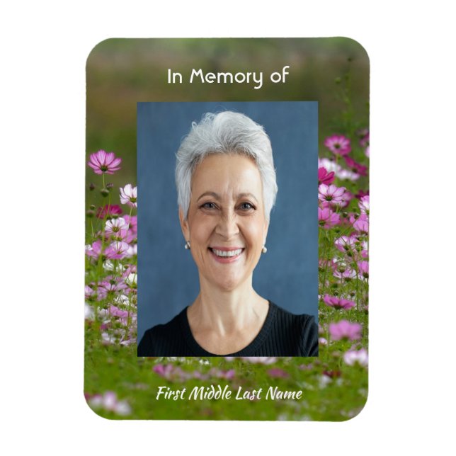 Magnet Flexible Cosmos Garden Flowers  Memorial Keepsake  (Vertical)