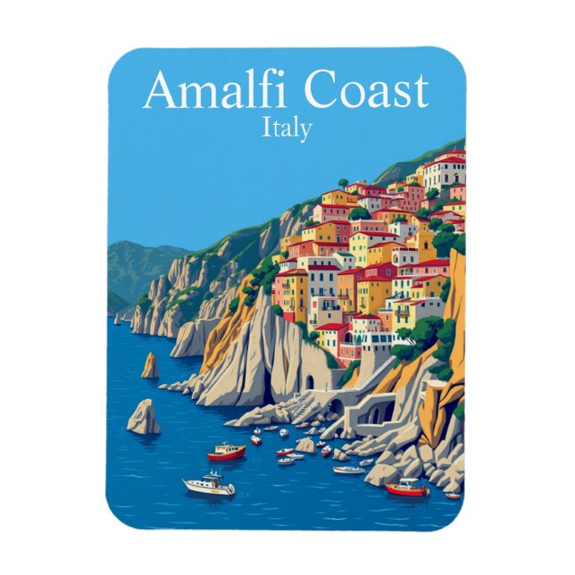Magnet Flexible Côte d'Amalfi, Italie Voyage Méditerranée (Vertical)
