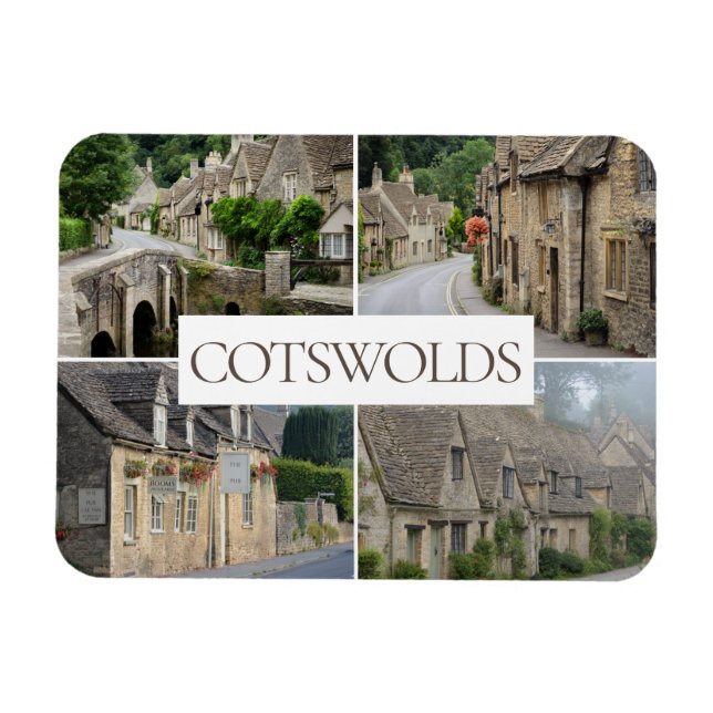 Magnet Flexible Cotswolds paysages collage photo de voyage (Horizontal)