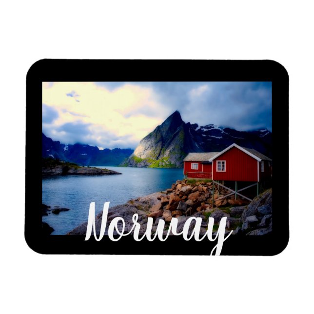 Magnet Flexible Cottage au bord de l'eau Pittoresque Norvège (Horizontal)