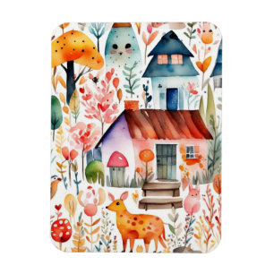 Magnet Flexible Cottage noyau floral de campagne animaux maisons