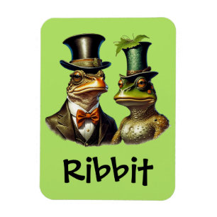Magnet Flexible Cottagecore Drôle Couple de Grenouilles Victorien 