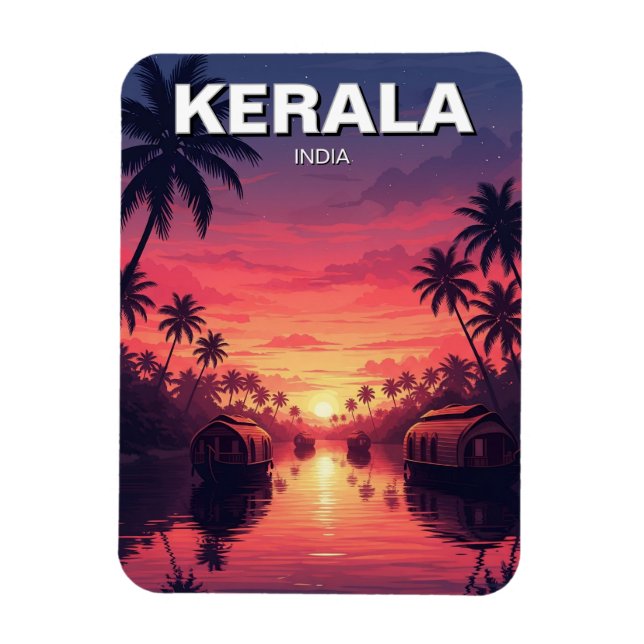 Magnet Flexible Coucher de soleil au Kerala en Inde (Vertical)