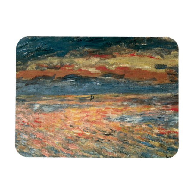 Magnet Flexible Coucher de soleil en mer par Pierre Renoir, Art Vi (Horizontal)