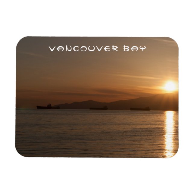 Magnet Flexible Coucher de soleil sur la baie de Vancouver - Canad (Horizontal)