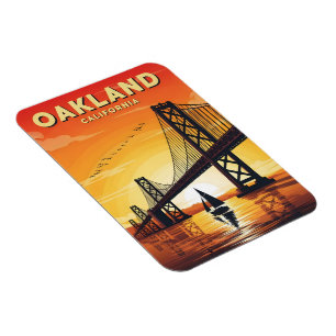 Magnet Flexible Coucher de soleil sur la baie d'Oakland en Califor
