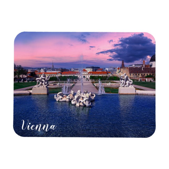 Magnet Flexible Coucher de soleil sur la fontaine de Vienne (Horizontal)