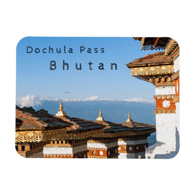 Magnet Flexible Coucher de soleil sur le col de Dochula - Bhoutan, (Horizontal)