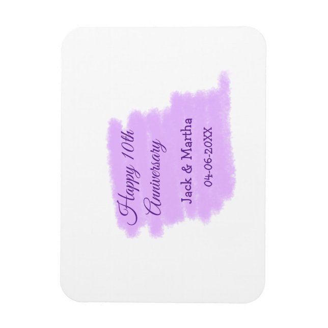 Magnet Flexible Couleur d'eau violet éclaboussure moderne 10e anni (Vertical)