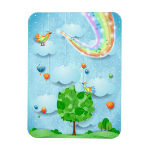 Magnet Flexible Couleurs arc-en-ciel et arbre