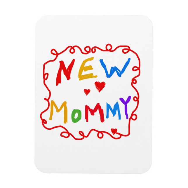 Magnet Flexible Couleurs primaires Texte Nouveaux cadeaux maman (Vertical)