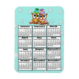 Magnet Flexible Couple de choux Couple de neige Turquoise Mini cal