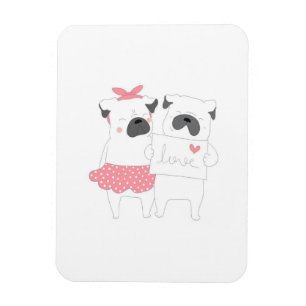 Magnet Flexible Couple Français Amour Bulldog AMOUREUX DES CHIEN