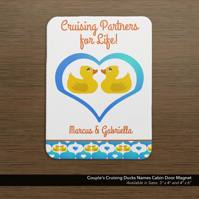 Magnet Flexible Couple's Cruising Ducks Names Cabin Door (Cruising Partners for Life!–Quote. Couple's Names Cruising Ducks Cabin Door Magnet.
)